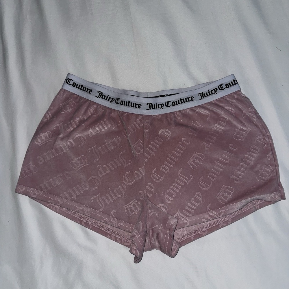 🎀👑 Juicy Couture Retro Pink Velvet Pijama Sleeping Shorts M Medium Y2K Vintage